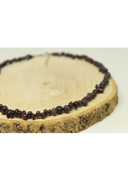 Lal (Garnet - Granat) Taşı Küçük Taşlar Kolye (22205)
