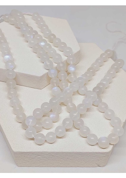 Bileklik Boy Ay Taşı Royal Quality Yansımalı Renkler Yarım Dizi 8mm (51278) (18CM Uzunluğundadır) modelleri