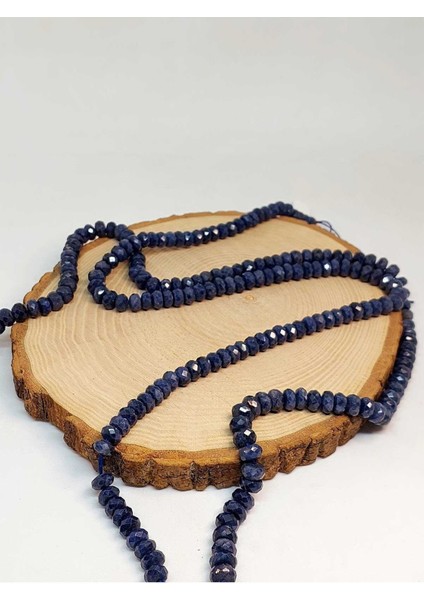 Bileklik Boy Safir Taşı Rondela Faset Kesim 4*7.5mm Yarım Dizi (45822) (18CM Uzunluğundadır) modelleri