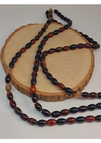 Bileklik Boy Akik Taşı Arpa Kesim 8X11MM Yarım Dizi (49418) (18CM Uzunluğundadır) modelleri