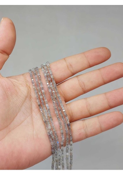 Labradorit Taşı Küp Şekilli Dizi 2mm (51142)