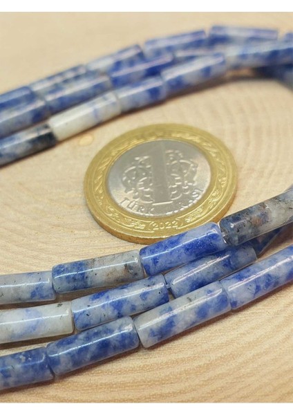 Bileklik Boy Sodalit Taşı Silindir Kesim 4X12.5MM Yarım Dizi (49378) (18CM Uzunluğundadır) fiyatları