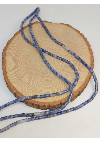 Bileklik Boy Sodalit Taşı Silindir Kesim 4X12.5MM Yarım Dizi (49378) (18CM Uzunluğundadır) modelleri