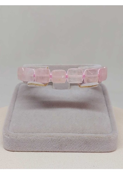 Pembe Kuvars Taşı Makrome Tasarım Bileklik (51584) modelleri
