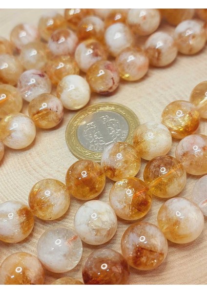 Bileklik Boy Sitrin Taşı Açık & Koyu Karışık Renk Yarım Dizi 12MM (18CM Uzunluğundadır) modelleri