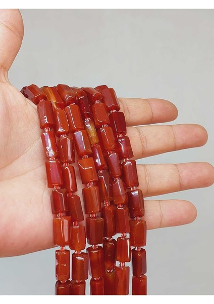 Bileklik Boy Akik Taşı 7X12MM Yarım Dizi (49920) (18CM Uzunluğundadır)