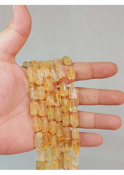 Bileklik Boy Sitrin Taşı 7X12MM Yarım Dizi (49952) (18CM Uzunluğundadır)