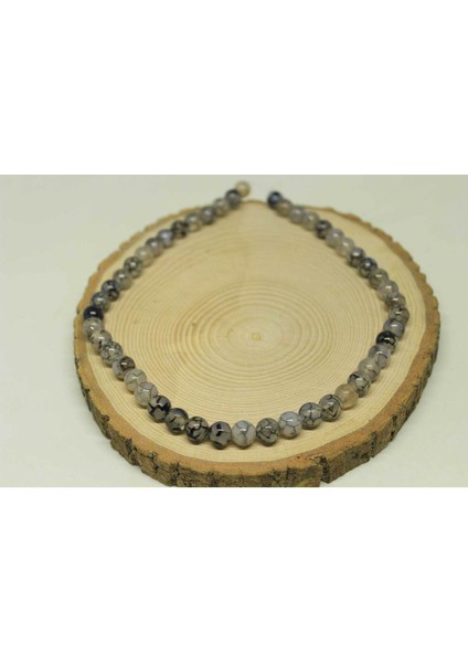 Çeyrek Dizi (9cm Uzunluğundadır!) Akik Taşı Çeyrek Dizi 8mm (23570)