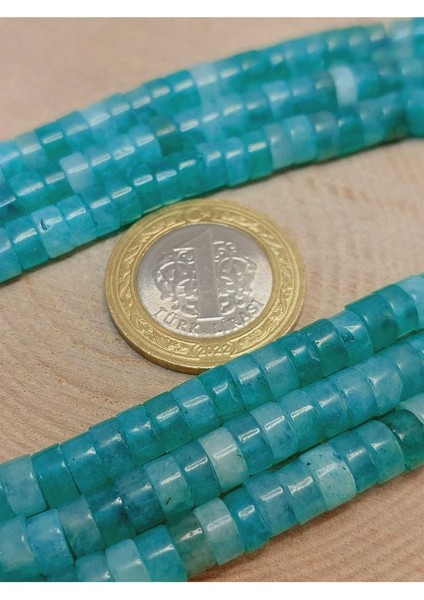 Bileklik Boy Amazonit Taşı Şekilli 3X6MM Yarım Dizi (49350) (18CM Uzunluğundadır) fiyatları