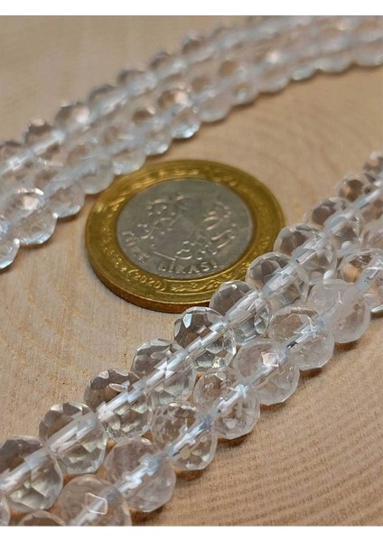 Çeyrek Dizi (9cm Uzunluğundadır!) Kristal Kuvars Taşı Rondela Faset Kesim 5.5*7mm Çeyrek DIZI-45826 modelleri