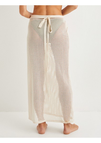 x Şahika Ercümen Kroşe Uzun Etek Kruvaze Ajurlu Yırtmaç Detaylı indirimleri