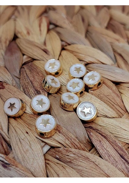 Altın Kaplama Krem Yıldız Ara Aparat/2 Adet (51784)