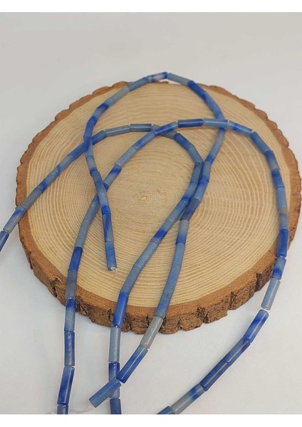 Bileklik Boy Mavi Aventurin Taşı Silindir Kesim 4X12.5MM Yarım Dizi (49398) (18CM Uzunluğundadır) modelleri