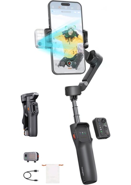 Isteady V3 Yapay Zeka Takip Sensörlü 3 Eksenli Telefon Sabitleyici Gimbal