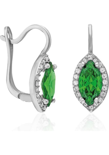 Zarif Yeşil Taşlarla Su Damlası Küpeler fiyatları