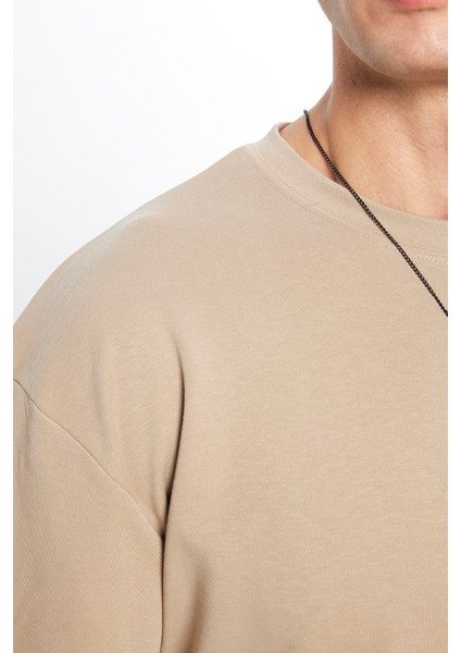 Oversize Bej Tişört Erkekler İçin Günlük Kullanıma Uygun Pamuklu Kısa Kol fırsatları