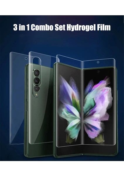 Samsung Galaxy Z Fold 6 Uyumlu 2 Ön 1 Arka Body Şeffaf Ultra Koruyucu Nano Jelatin