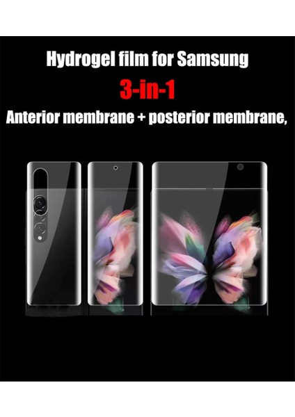 Samsung Galaxy Z Fold 6 Uyumlu 2 Ön 1 Arka Body Şeffaf Ultra Koruyucu Nano Jelatin