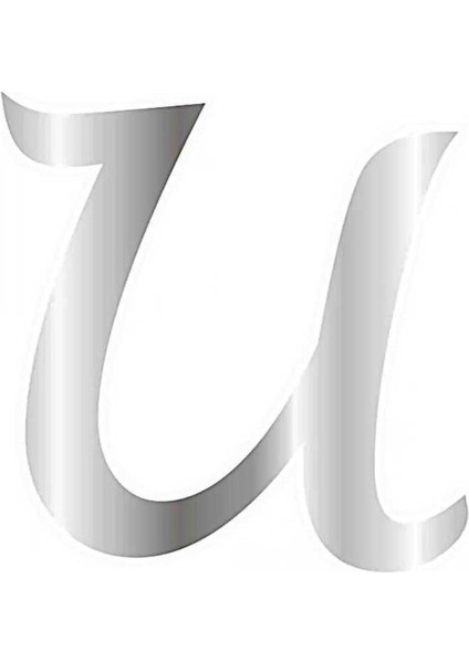 Pleksi Çubuksuz Alfabe 6 Cm Gümüş - U