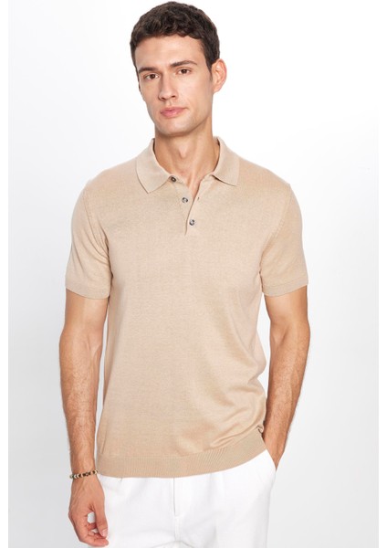 Erkek Slim Fit Dar Kesim Pamuklu Örme Triko Taş Polo Yaka Tişört fiyatları
