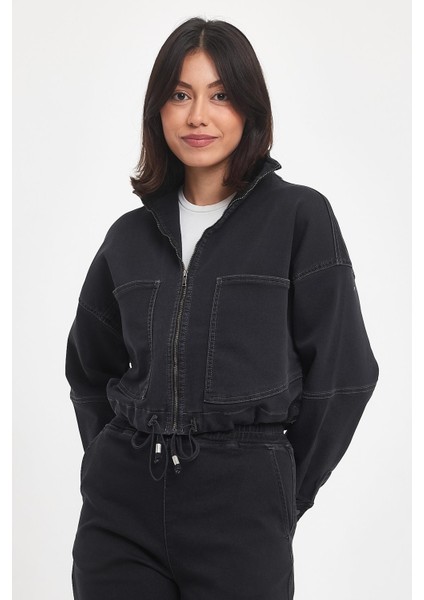 Kadın Marla Black Oversize Geniş Kesim Jean Ceket modelleri