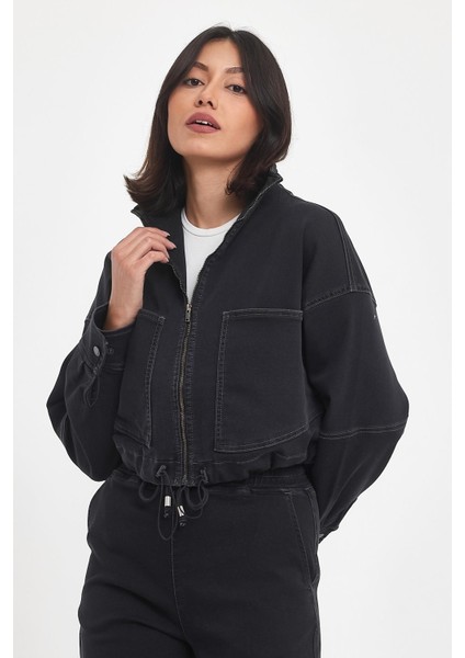 Kadın Marla Black Oversize Geniş Kesim Jean Ceket indirimleri