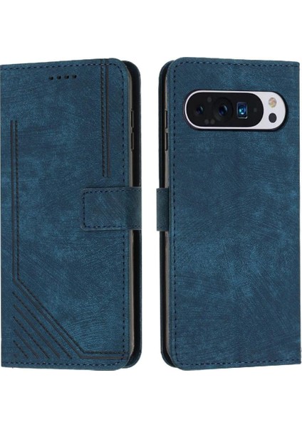 Google Piksel 9 Pro Kickstand Kart Ekleme Pu Deri Için Flip Case (Yurt Dışından)