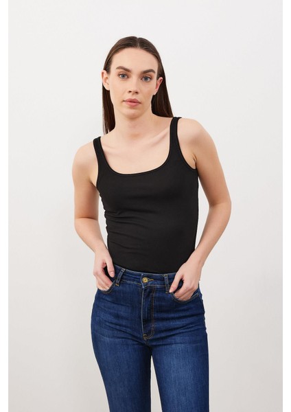 Kadın Marci Siyah Slim Fit Atlet