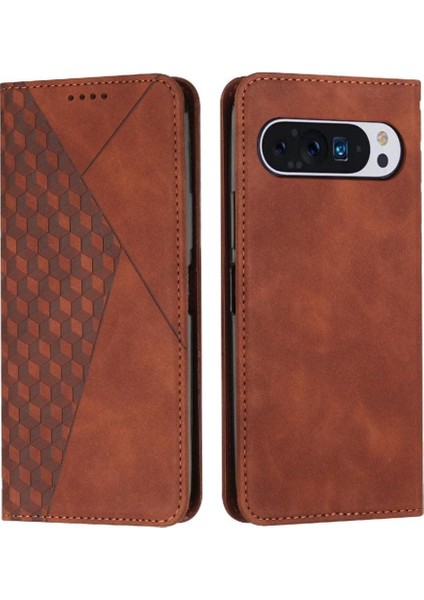Google Piksel 9 Pro Pu Deri Kickstand Kart Ekleme Için Flip Case (Yurt Dışından)