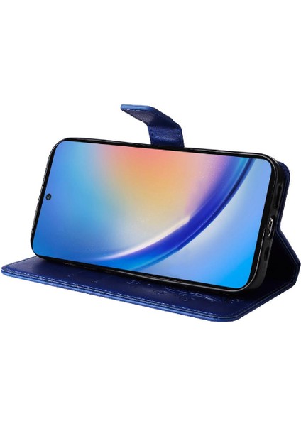 Samsung Galaxy A55 5g Pu Deri Manyetik Kapak Kart Yuvası ile (Yurt Dışından)
