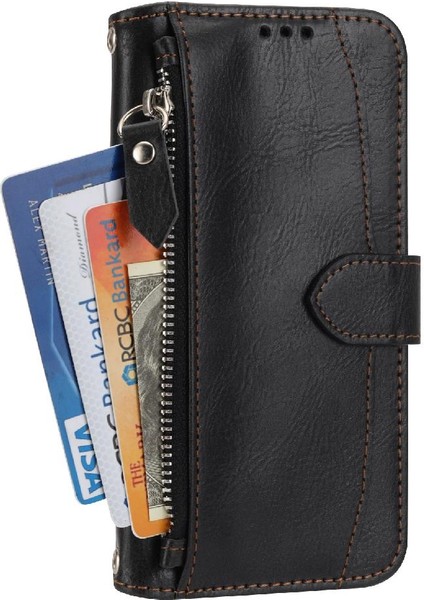 Samsung Galaxy S22 5g Için Flip Case Kickstand Kart Tutucu Pu Deri Anti (Yurt Dışından)