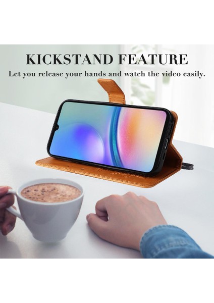 Samsung Galaxy A05S Için Kılıf Kart Yuvası Standı ile Pu Deri Kapak Çevirin (Yurt Dışından) modelleri