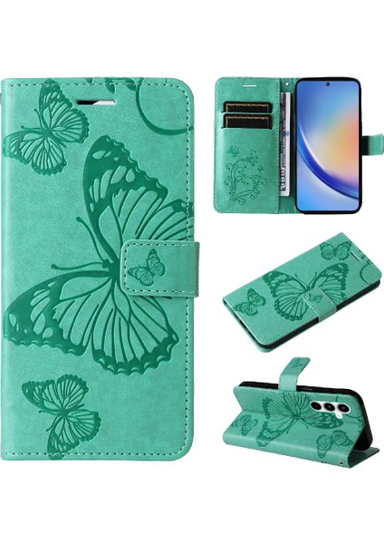 Samsung Galaxy A35 5g Pu Deri Kılıf Kart Yuvası Standı ile Darbeye (Yurt Dışından)