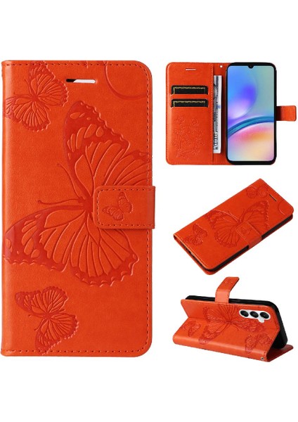 Samsung Galaxy A05S Için Kılıf Kart Yuvası Standı ile Pu Deri Kapak Çevirin (Yurt Dışından)
