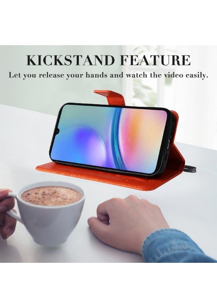Samsung Galaxy A05S Için Kılıf Kart Yuvası Standı ile Pu Deri Kapak Çevirin (Yurt Dışından) modelleri