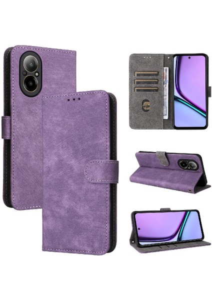 Realme 12 Lite 4g Manyetik Kapatma Pu Deri Kart Yuvaları Için Kılıf Kapak (Yurt Dışından)