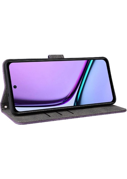 Realme 12 Lite 4g Manyetik Kapatma Pu Deri Kart Yuvaları Için Kılıf Kapak (Yurt Dışından)