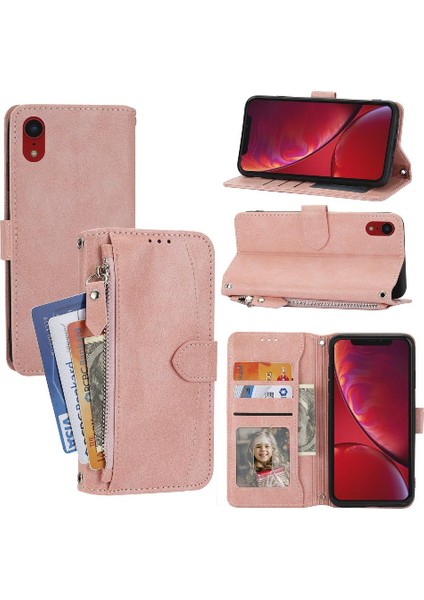 Iphone Xr Kart Tutucu Kickstand Manyetik Kapatma Anti Pu Için Flip Case (Yurt Dışından)