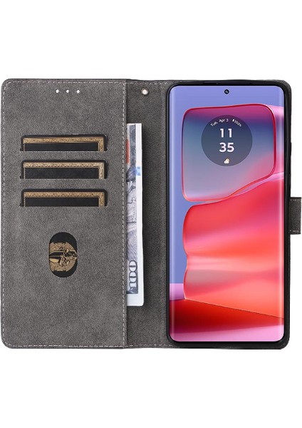 Motorola Moto Kenar 50 Pro Pu Deri Kart Yuvaları Kapak Manyetik (Yurt Dışından)