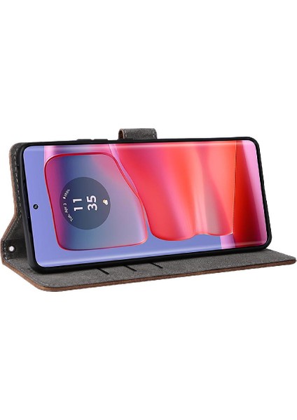 Motorola Moto Kenar 50 Pro Pu Deri Kart Yuvaları Kapak Manyetik (Yurt Dışından)