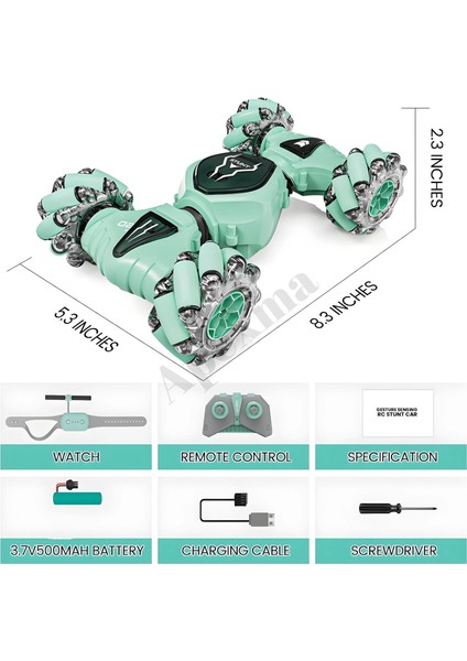2.4ghz Uzaktan Kumandalı Şarjlı 4x4 Akrobat Araba - El Sensörlü Işıklı 360° Dönen Akrobat Araba - Çift Kontrollü Stunt Twist Araba fiyatları