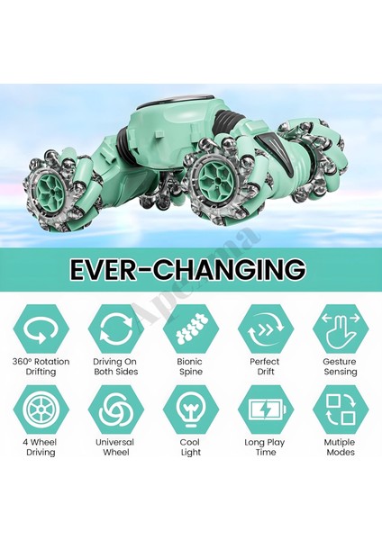 2.4ghz Uzaktan Kumandalı Şarjlı 4x4 Akrobat Araba - El Sensörlü Işıklı 360° Dönen Akrobat Araba - Çift Kontrollü Stunt Twist Araba fırsatları