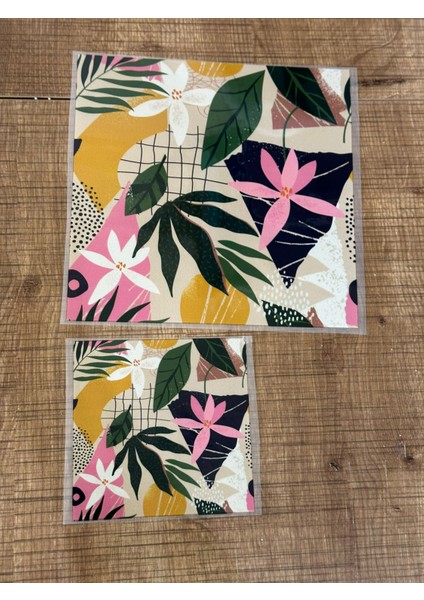 2 Adet Çiçekli Ütü Ile Yapışan Transfer Baskı Arma Set 19X19-11X11