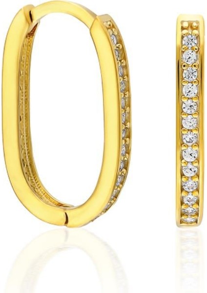 Taşlı Halka Küpeler