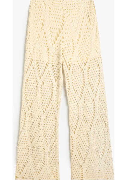 x Melis Ağazat - Kroşe Pantolon Yarım Astarlı Bol Paça