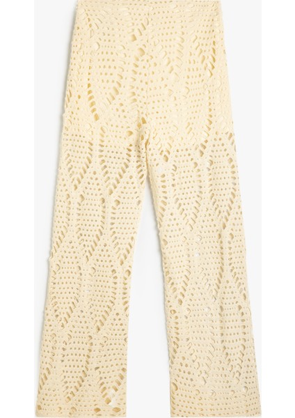 x Melis Ağazat - Kroşe Pantolon Yarım Astarlı Bol Paça fiyatları