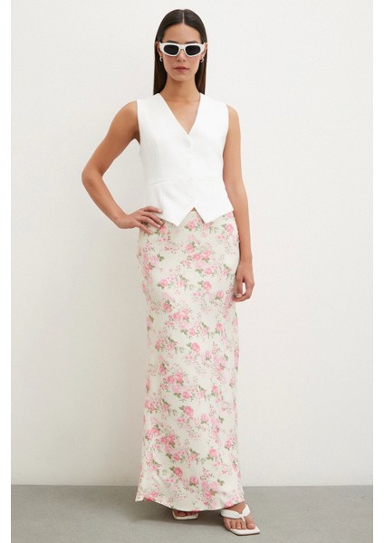 Çiçek Desenli Saten Etek Lila fiyatları