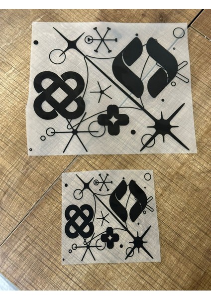 2 Adet Siyah Desenli Ütü Ile Yapışan Transfer Baskı Arma 19X19-11X11