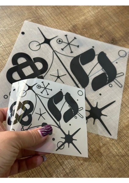 2 Adet Siyah Desenli Ütü Ile Yapışan Transfer Baskı Arma 19X19-11X11 modelleri