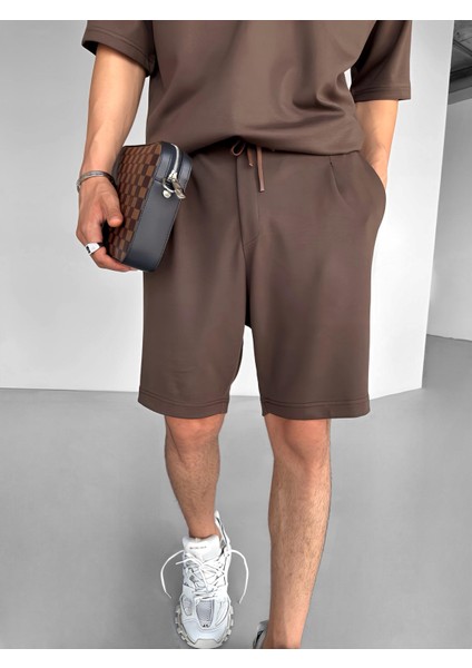 Oversize Polo Yaka Fermuarlı T-Shirt Kahve fırsatları
